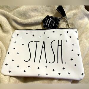 Rae Dunn “ Stash “ Zippered Pouch with Black Tassel . 10x7 inches